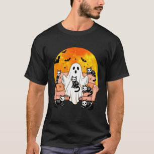 T-shirt Fantôme drôle avec chats squelette radiographie Ha