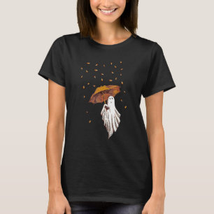 T-shirt Fantôme Effrayant Avec Parapluie Fantôme Tenant Pa