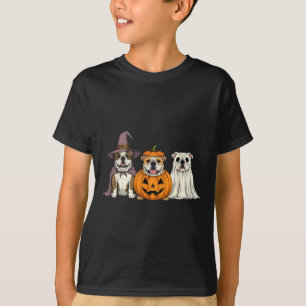 T-shirt Fantôme effrayant Chien Bouledogue Anglais Citroui