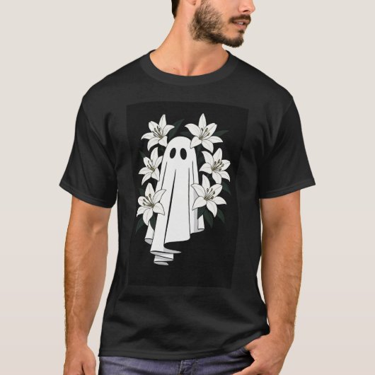 T-shirt Fantôme esthétique avec napperons blanches - Éffra (Devant)