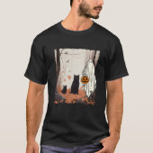 T-shirt Fantôme Et Chats En Forêt Automne Automne Hallowee (Devant)