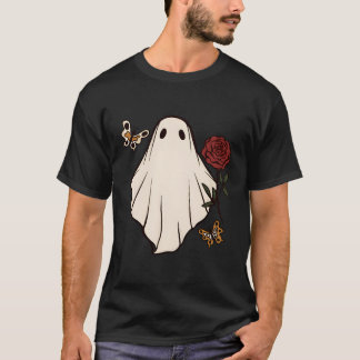 T-shirt Fantôme Floral Avec Halloween Rose