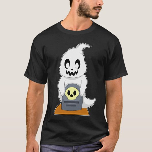 T-shirt Fantôme Halloween Tombe (Devant)