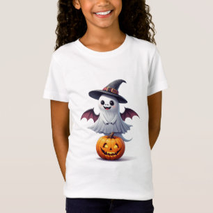 T-Shirt Fantôme Mignon Avec Citrouille Halloween 👻