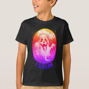T-shirt Fantôme mignon avec Ice Cream Halloween