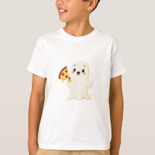 T-shirt Fantôme mignon avec tranche de pizza