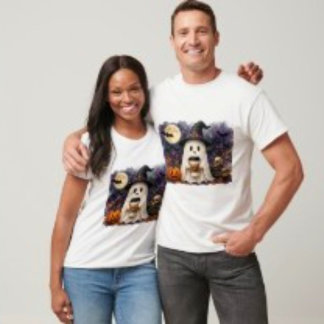 T-shirt fantôme mignon d'Halloween | Citrouille & 