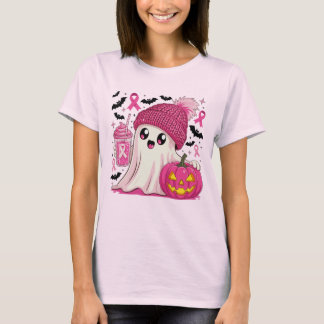 T-shirt Fantôme mignon en Beanie rose avec ruban et Citrou