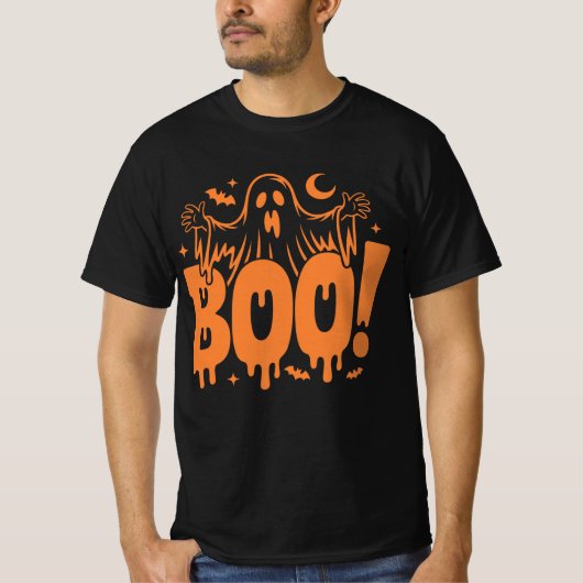 T-Shirt Fantôme Mignon Halloween Effrayant (Devant)