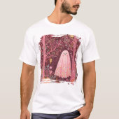 T-shirt Fantôme rose géant dans la forêt florale enchantée (Devant)