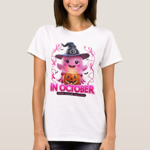 T-shirt Fantôme rose Halloween Graphique Cancer du sein Ar