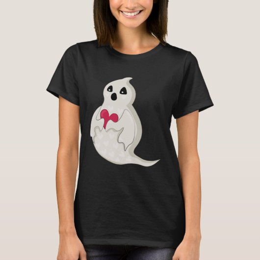 T-shirt Fantôme Valentines Jour Mignonne Ghost Valentines  (Devant)
