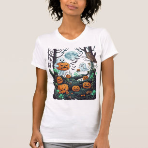 T-shirt Fantômes d'Halloween Citrouilles effrayantes Hibou