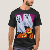 T-shirt Fantômes et Citrouilles d'Halloween (Devant)