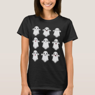 T-shirt Fantômes mignons Avec Différentes Expressions Hall