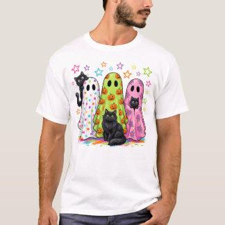 T-shirt Fantômes mignons et chats noirs