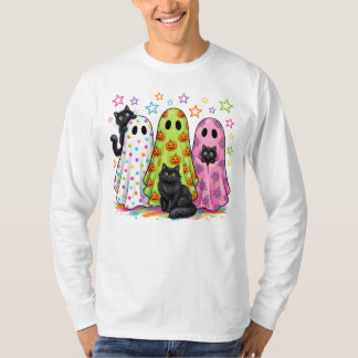 T-shirt Fantômes mignons et chats noirs
