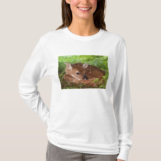 T-shirt Faon de Cerf à queue blanche âgé de deux jours, Ke (Devant)