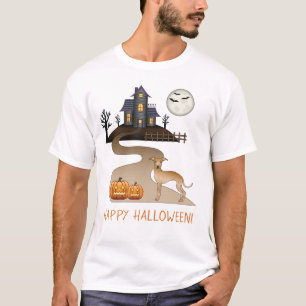 T-shirt Faon Iggy Chien Mignon Et Maison Hantée Halloween