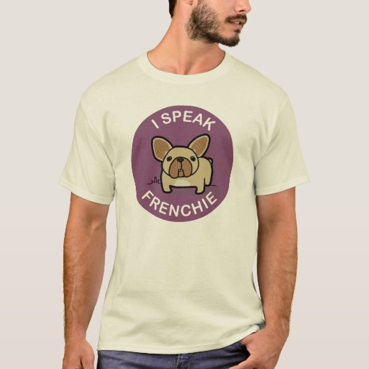 T-shirt Faon pourpre je parle Frenchie (Devant)
