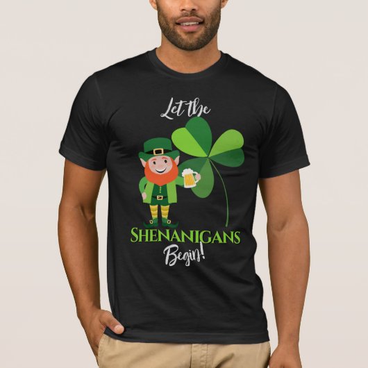 T-shirt Farces Leprechaun Trèfle Saint-Patrick (Devant)