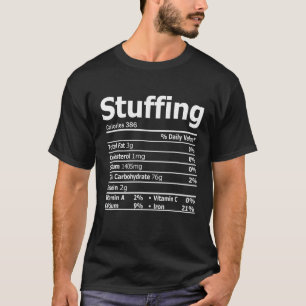 T-shirt Fardeau Nutrition Facts Thanksgiving Dîner Nutri