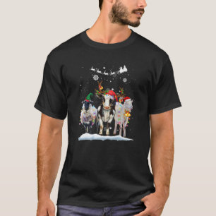 T-shirt Farm Animal Christmas Tree Sheep Cow Goat Reindeer