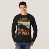 T-shirt Farm Kids Piglet Easily Distracted By Pigs (Devant entier)