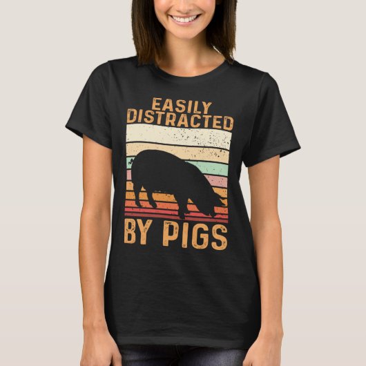 T-shirt Farm Kids Piglet Easily Distracted By Pigs (Devant)