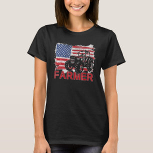 T-shirt Farm Tractors America Flag Hoodie