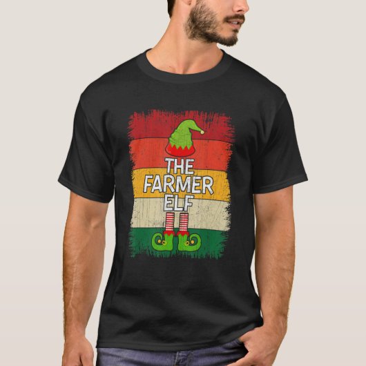 T-shirt Farmer Elf Matching Group Christmas Party Paja (Devant)