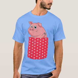 T-shirt Farmer Farm Animal Farming Pig Lover Cute Pocket P