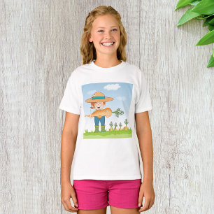 T-shirt Farmer Girl with Giant Carrot Gardening