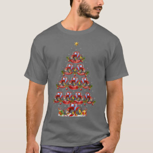 T-shirt Farmer Tractor Xmas Éclairage Père Noël Tracteur N