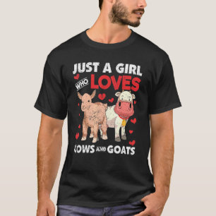 T-shirt Farming Goat  Farm Animal Farmer Girls Women Cute 