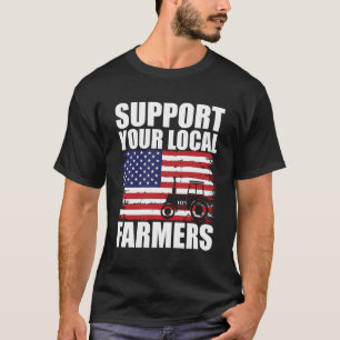 T-shirt Farming Us Flag - Tracteur Agriculture Ferme agric