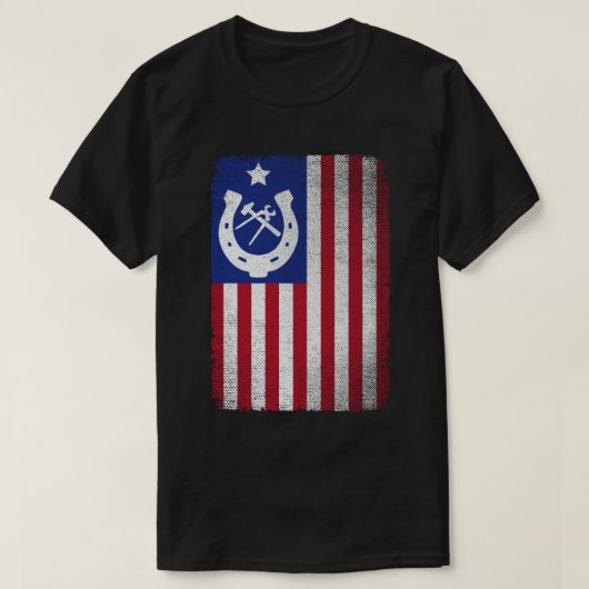 T-shirt Farrier American Flag Horseshoe (Design devant)