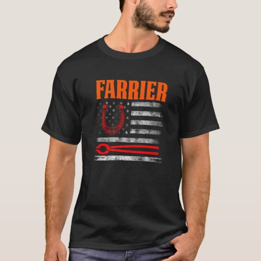 T-shirt Farrier Horseshoe Hoof Trimming Equine Shoeing (Devant)