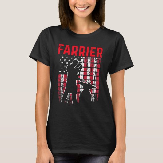 T-shirt Farrier Horseshoe Hoof Trimming Equine Shoeing 10 (Devant)