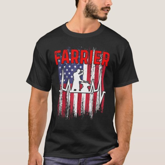 T-shirt Farrier Horseshoe Hoof Trimming Equine Shoeing 13 (Devant)