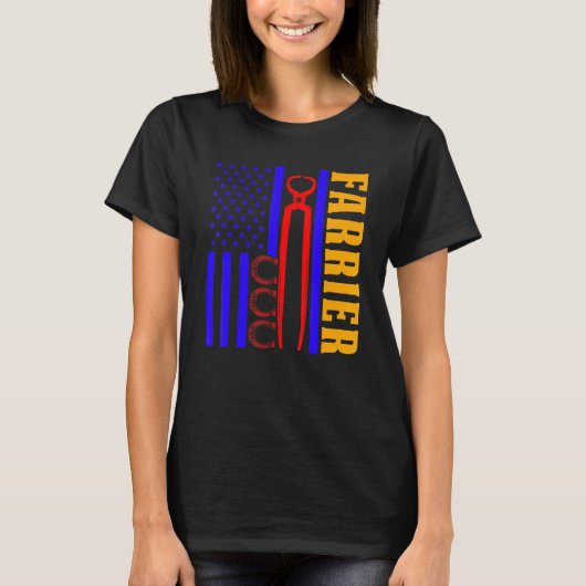 T-shirt Farrier Horseshoe Hoof Trimming Equine Shoeing 60 (Devant)
