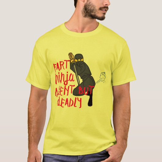 T-shirt fart ninja silence mais mortelle drôle de blague d (Devant)