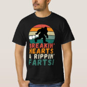 T-shirt Farting Bigfoot briser les coeurs et déchirer les (Devant)