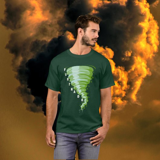 T-shirt Fartnado Gaz Vert Tornade couleur foncée Unisex