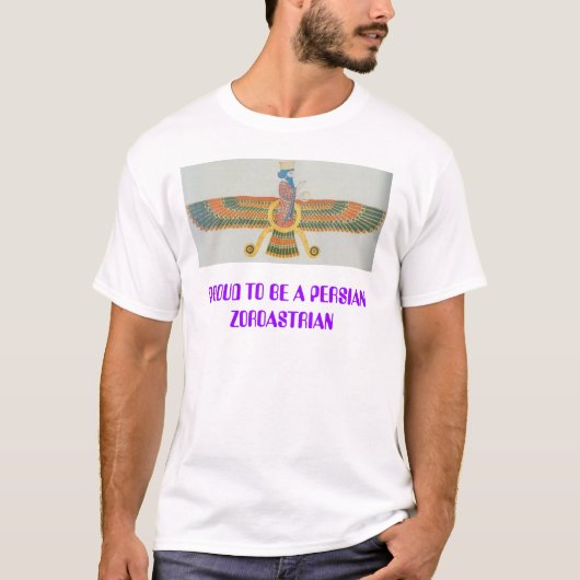 T-shirt farvahar, FIER D'ÊTRE UN ZOROASTRIAN PERSAN (Devant)