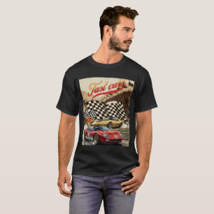 T-Shirt Fas Cars Racing Graphique Rétro pour voitu