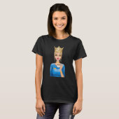 T-shirt Fashion Blonde Queen Holding Cup of Coffee Hand Dr (Devant entier)