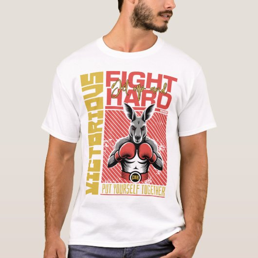 T-shirt Fashion Style Kangaroo Boxing Fighter Art Design (Devant)