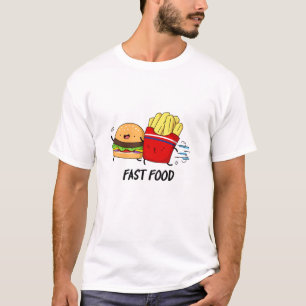 T-shirt Fast Food Burger Drôle Et Fries Pun