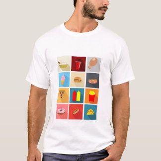 T-shirt Fast Food Icons